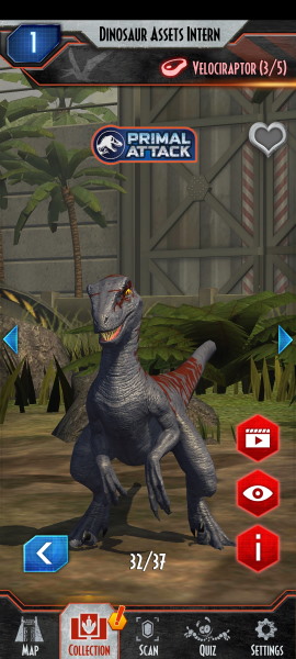 velociraptor jurassic world the game